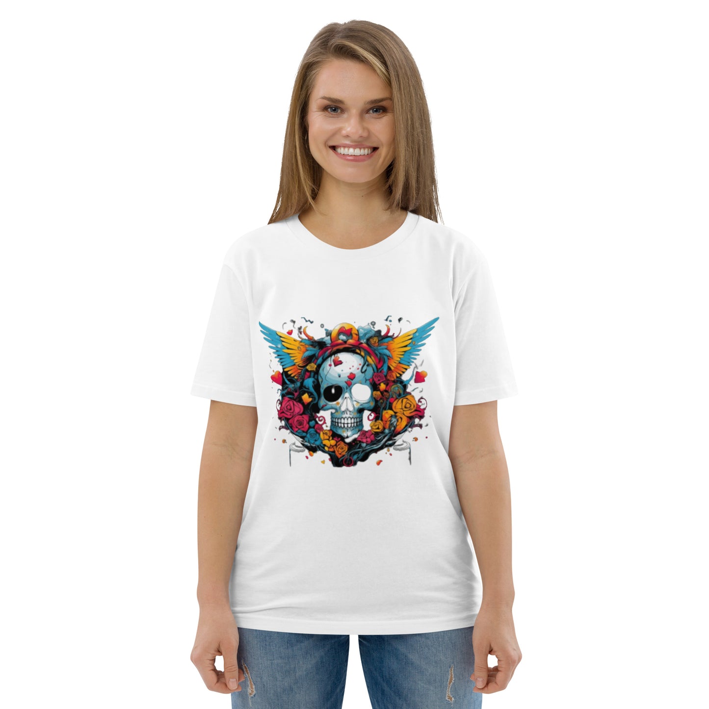 Retro Rebel Wings & Bloom Unisex T-Shirt