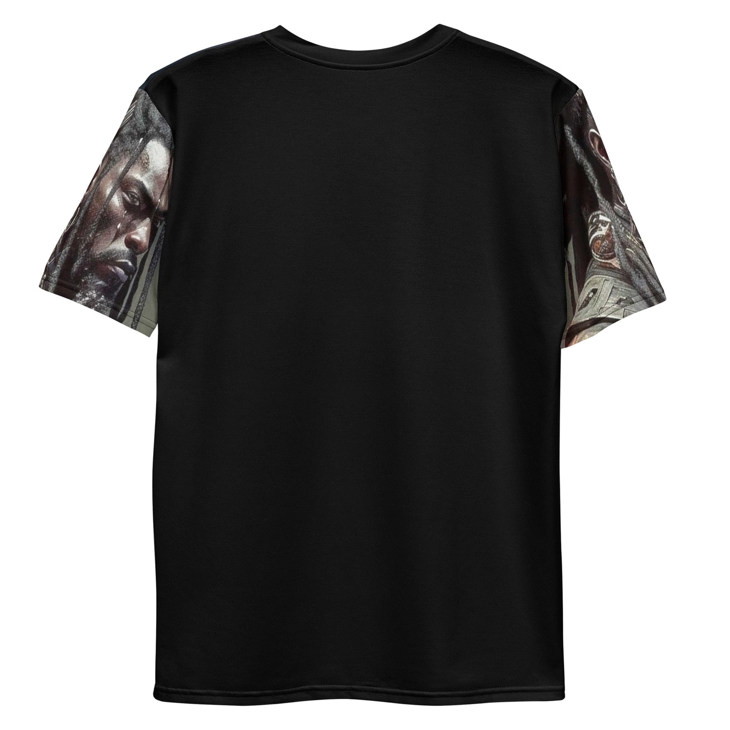 african warrior with dreads t-shirt back side