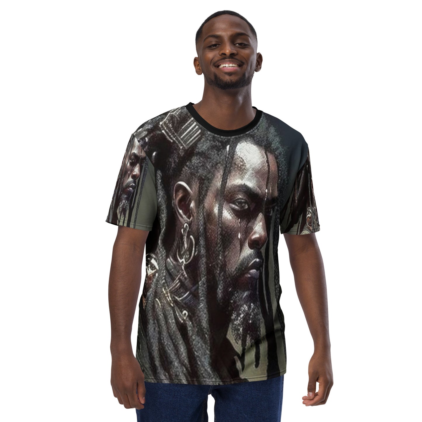 african warrior with dreads t-shirt