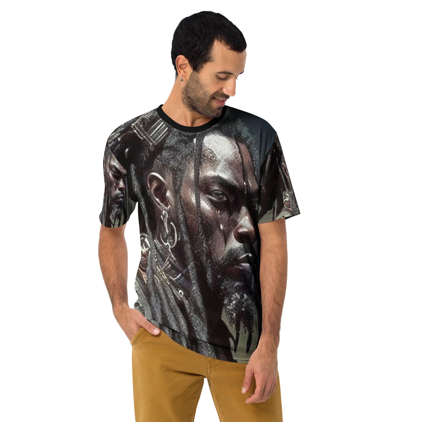 african warrior with dreads t-shirt