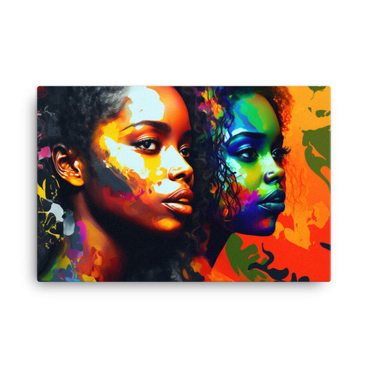 African-American-Women-Two Beaties Canvas-Print