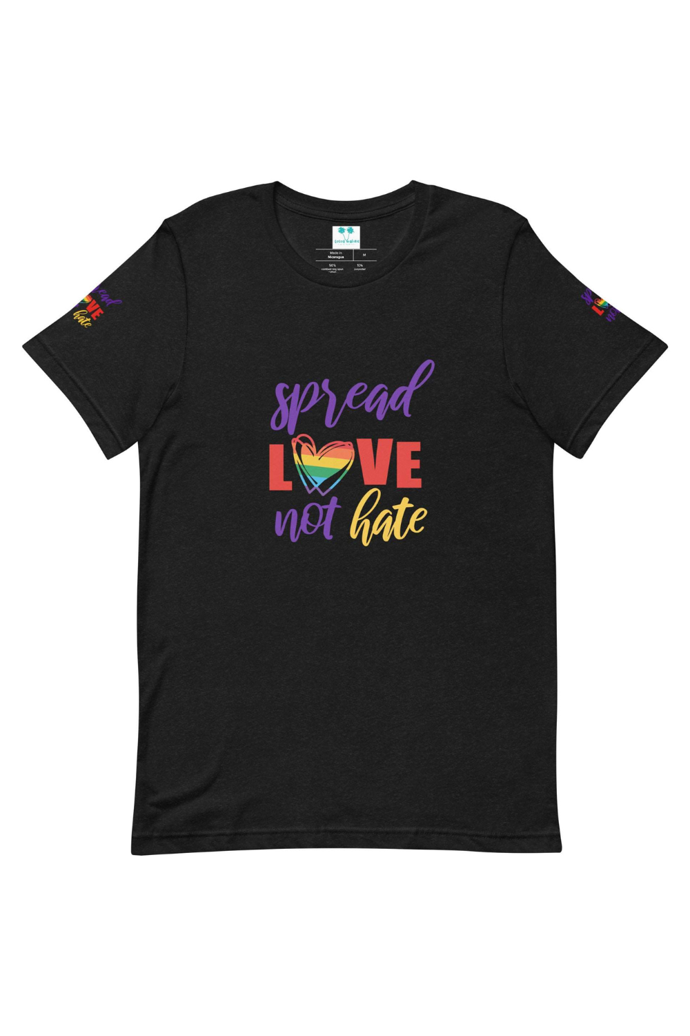 black t-shirt spread love not hate