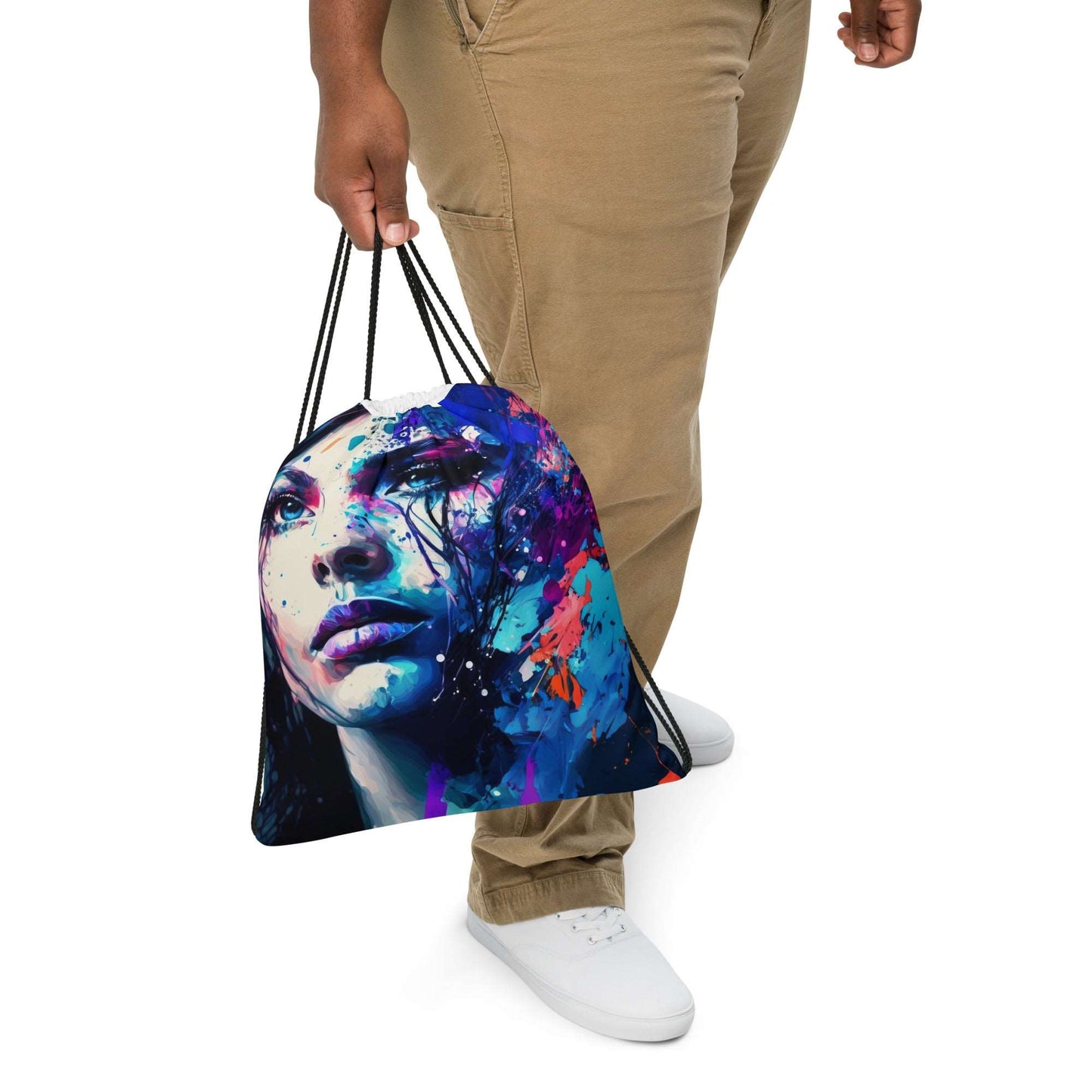 blue-eyed-beauty-womans-drawstring-bag-held-by -model