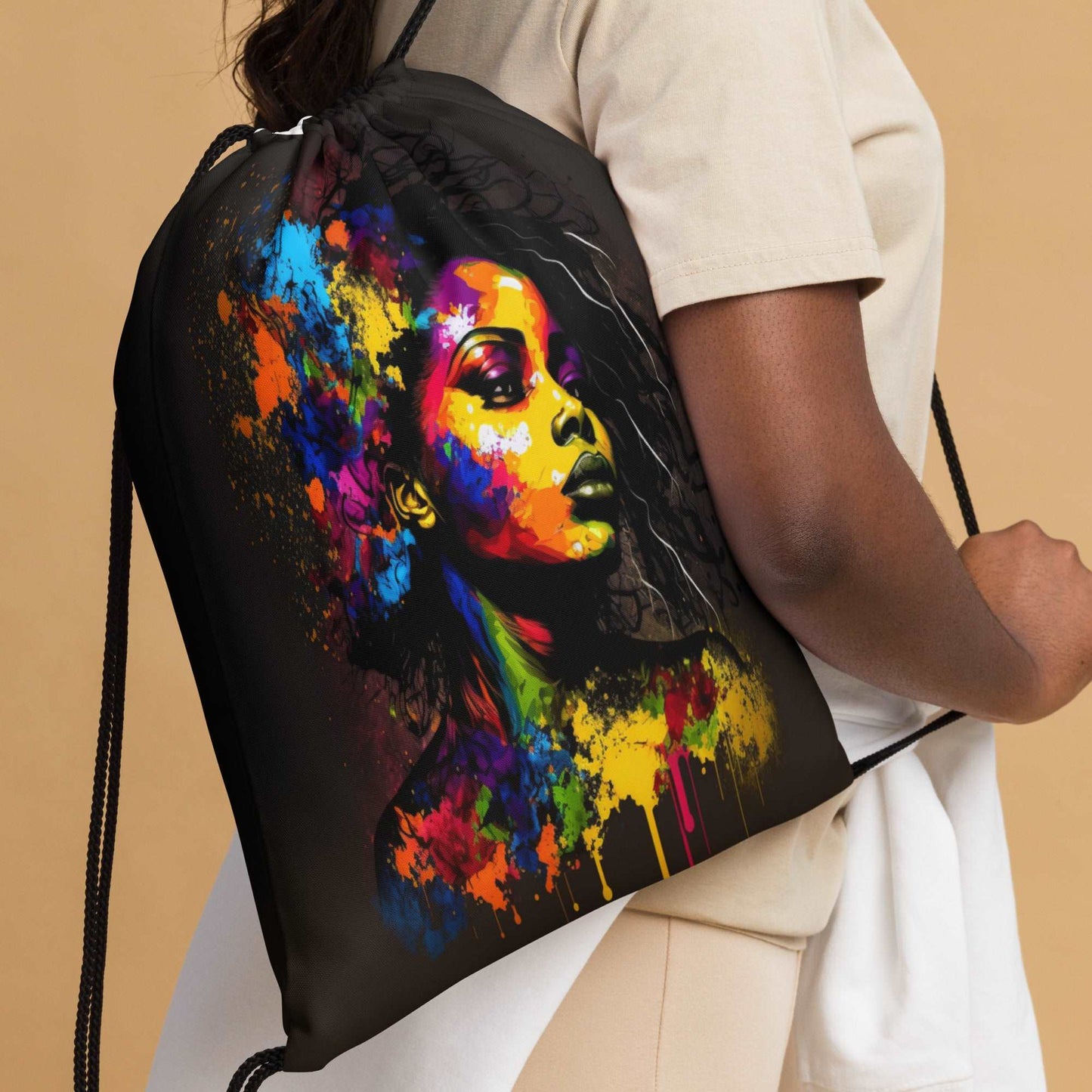 African-American-Regal-Beauty-Drawstring-Bag