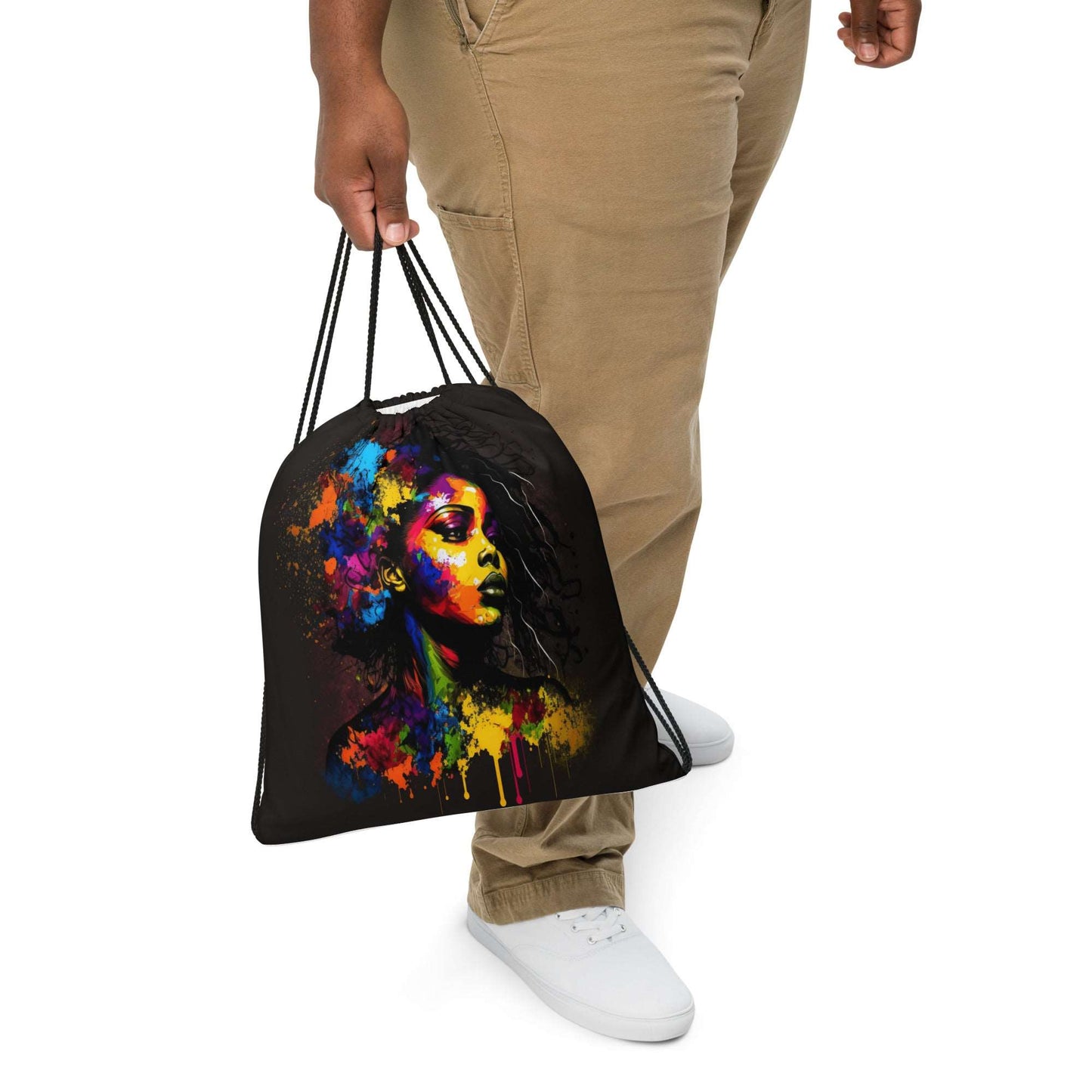 African-American-Regal-Beauty-Drawstring-Bag