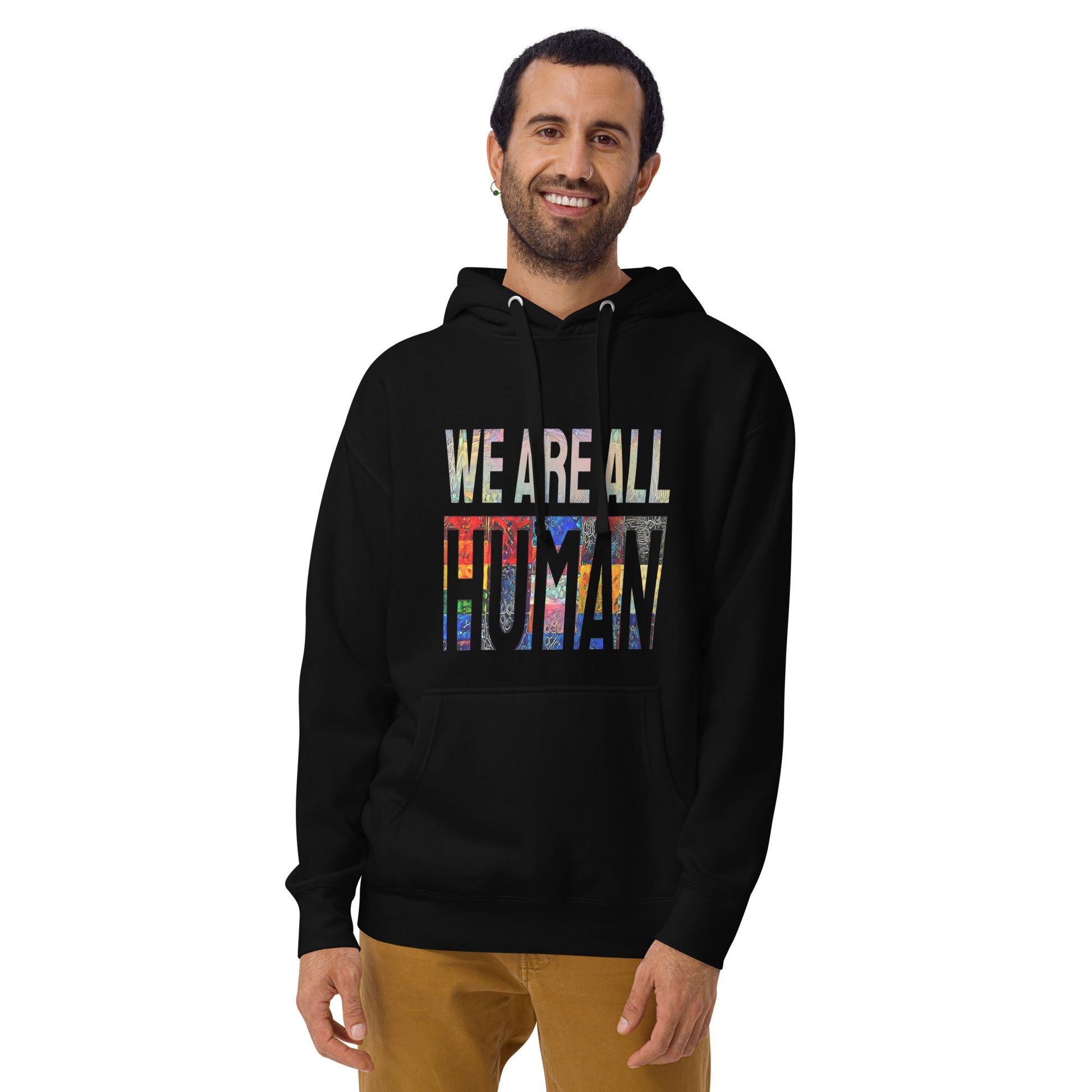 we-are-all-human-unisex-black-hoodie