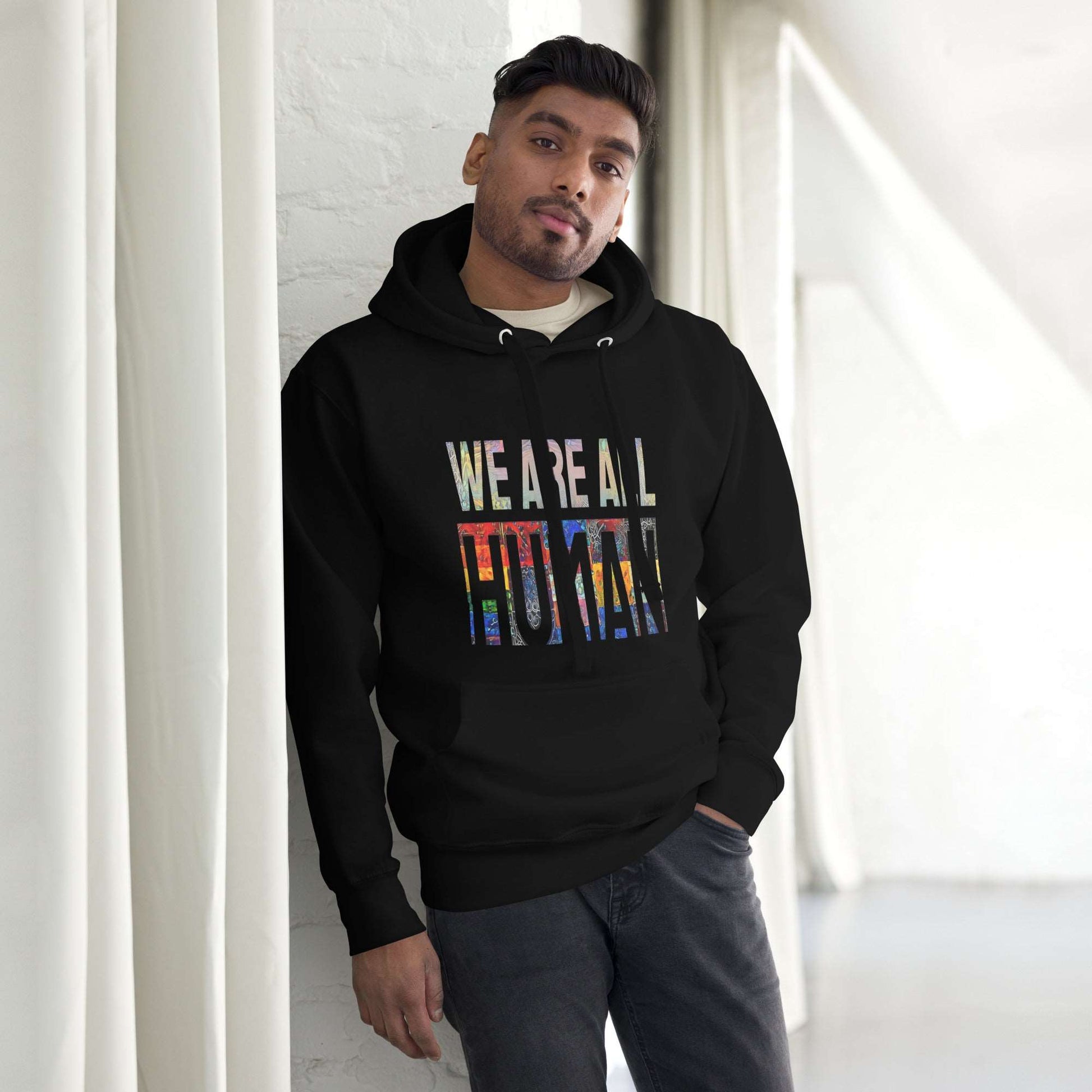 we-are-all-human-unisex-black-hoodie